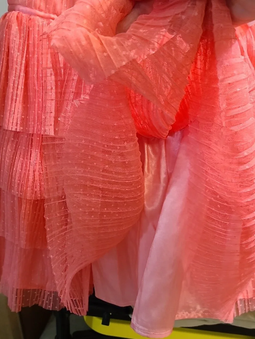 Girls Zenzi Coral (Watermelon) Layered Ruffle Dress